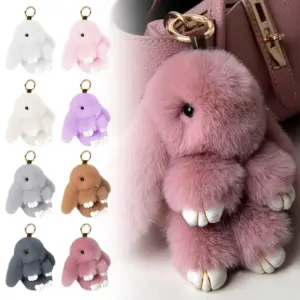 Soft Plush Bunny Keychain for Bags